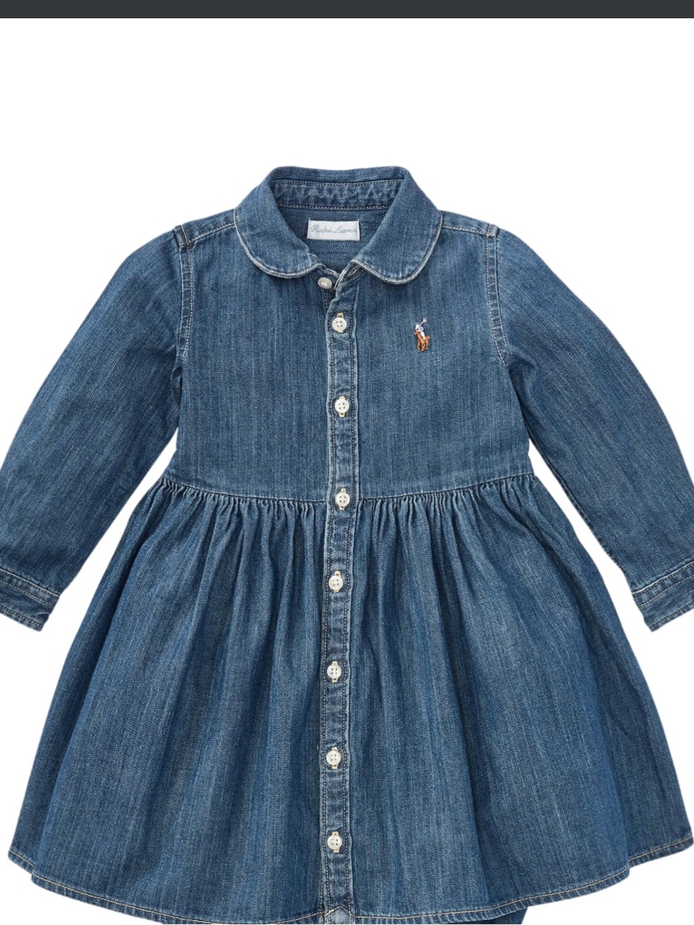 Ralph Lauren Blue Denim Button-Front Baby Dress size 24 months
